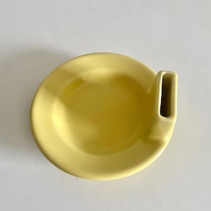 Vintage Hall Pottery Yellow Ashtray Match Holder 1940s
