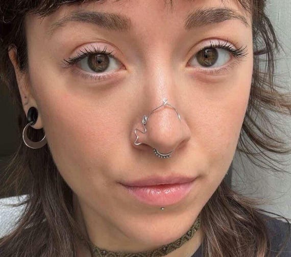 Nose Cuff / Silver Bridge - Etsy