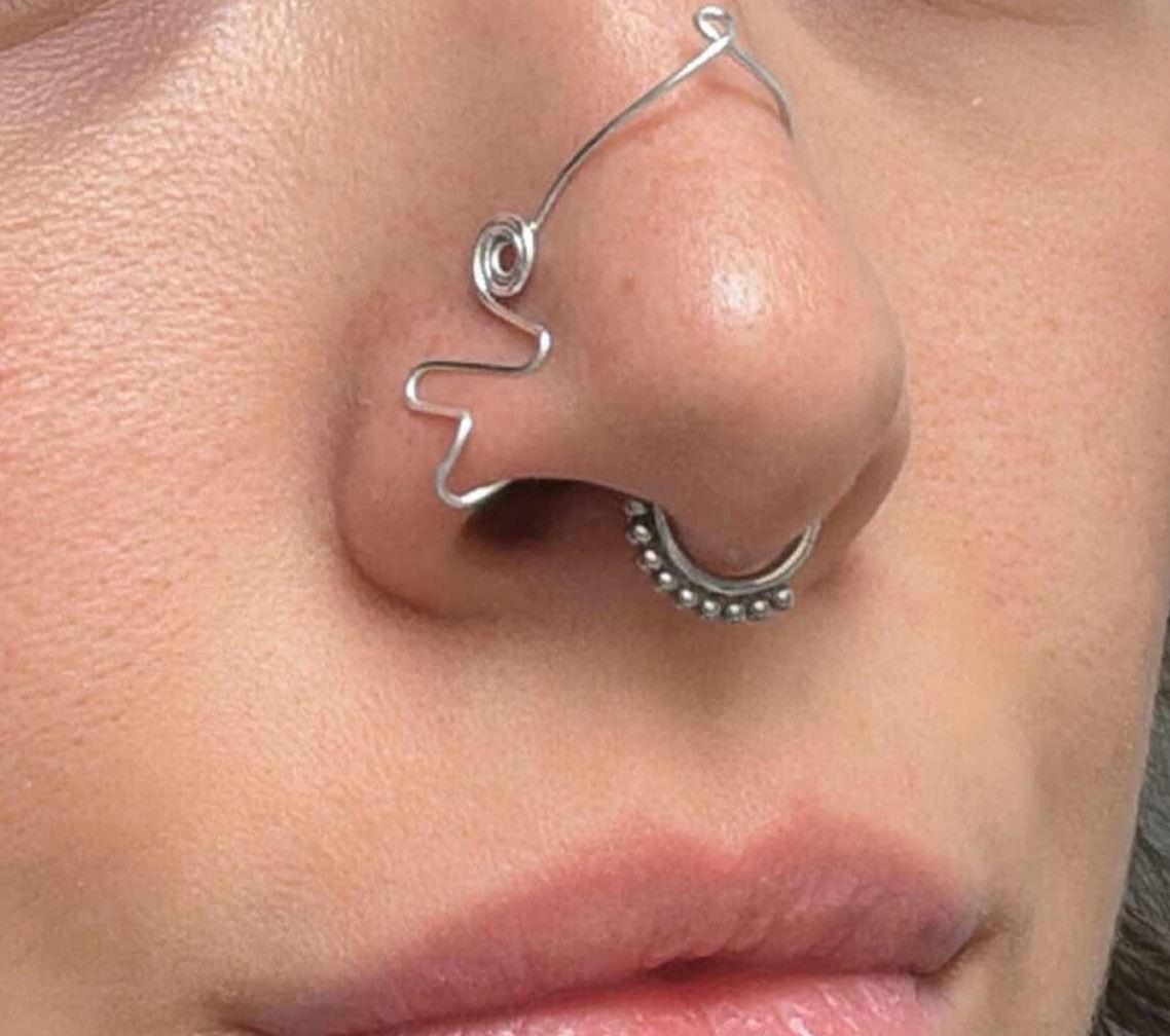 Nose Cuff / Silver Bridge - Etsy