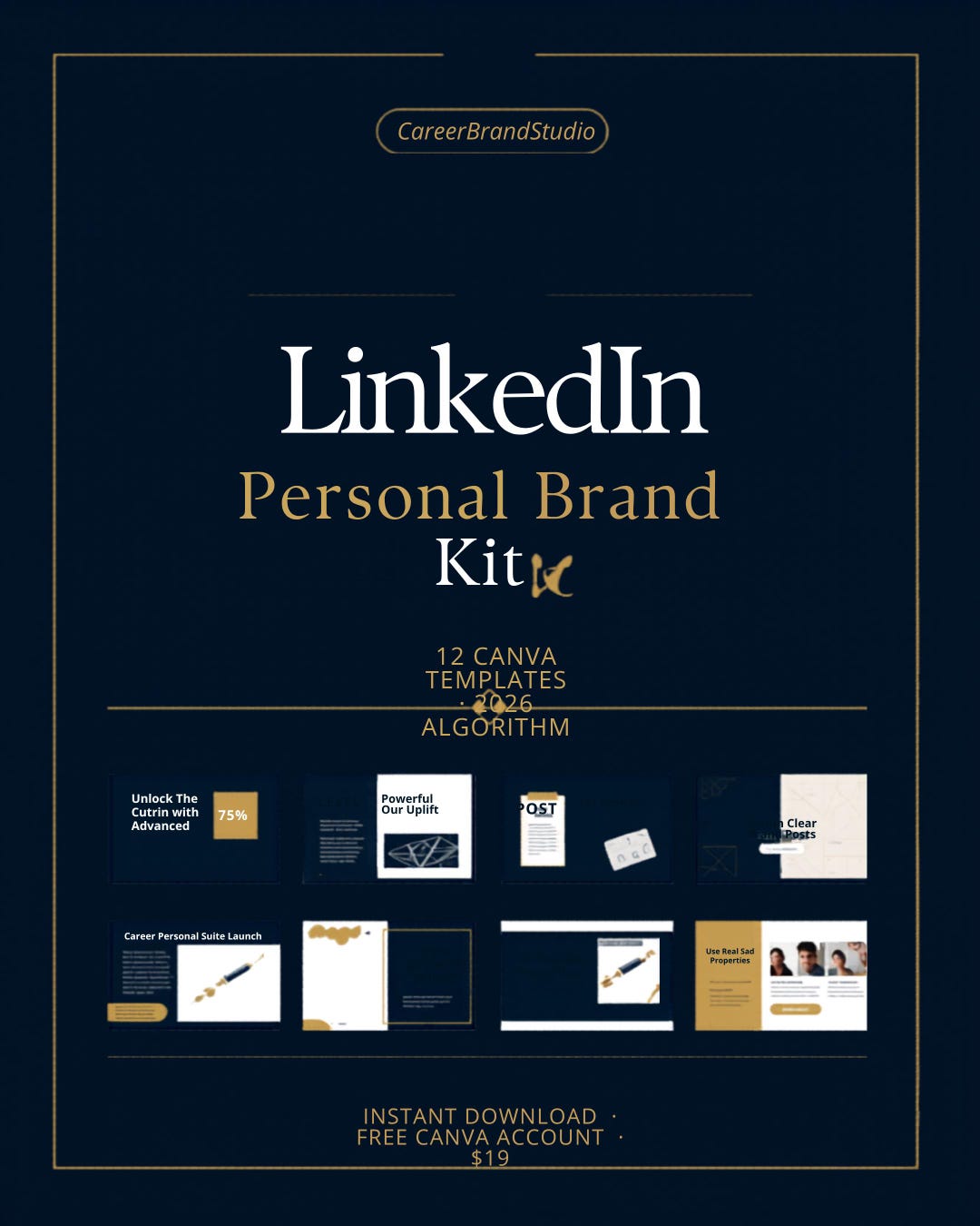 Linkedin Personal Brand Kit | 12 Canva Templates Coaches Consultants ...