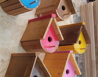 Casette per uccelli, adatte per nido o per abbellimento alberi e giardino, pezzi unici artigianali, outdoor design