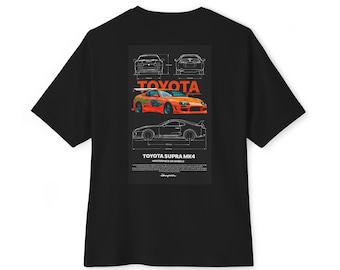Toyota Supra MK4 blauwdruk-T-shirt | Illustratie JDM-sportwagen