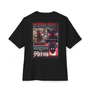 Spider-Boy Comic Collage Tee | Spiderman Miles Morales Graphic Shirt image 1