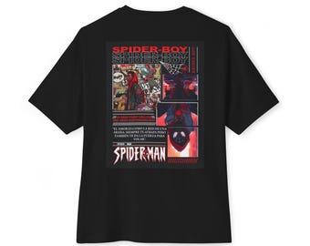 Comic-collage-T-shirt Spider-Boy | Spiderman Miles Morales-shirt met print