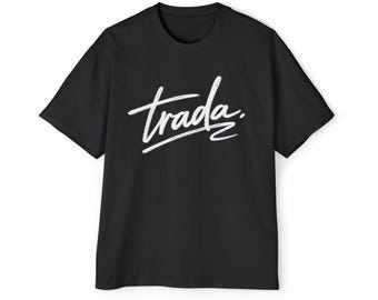 T-shirt met Trada-scriptlogo | Zwart grafisch shirt