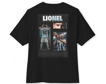 Lionel Messi retro collage-T-shirt | T-shirt in voetbalposterstijl