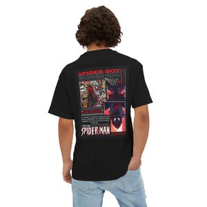 Spider-Boy Comic Collage Tee | Spiderman Miles Morales Graphic Shirt image 5