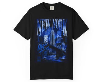 T-shirt New York Skyline | Vrijheidsbeeld Night City-afbeelding NYC