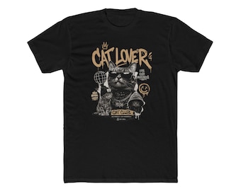 T-shirt Cat Lover-print | Retro Cat Club-illustratie, vintage straatkunst