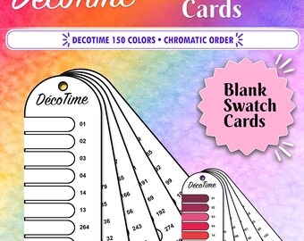 Cartes d'échantillons DecoTime 150 couleurs en capsules - Ordre chromatique - Organisateur de marqueurs