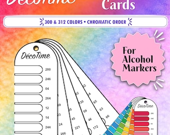 DecoTime - 300 & 312 Colors - Capsule Swatch Cards - Chromatic Order - Marker Organizer