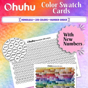 Ohuhu Honolulu - 320 Colors - Hexagon Swatch Grid - Number Order - New Numbers - Marker Organizer