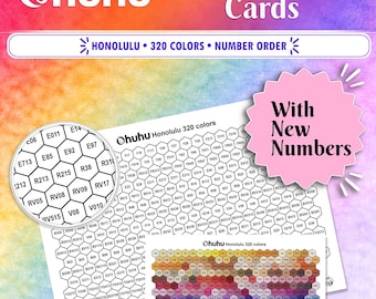 Ohuhu Honolulu - 320 Colors - Hexagon Swatch Grid - Number Order - New Numbers - Marker Organizer