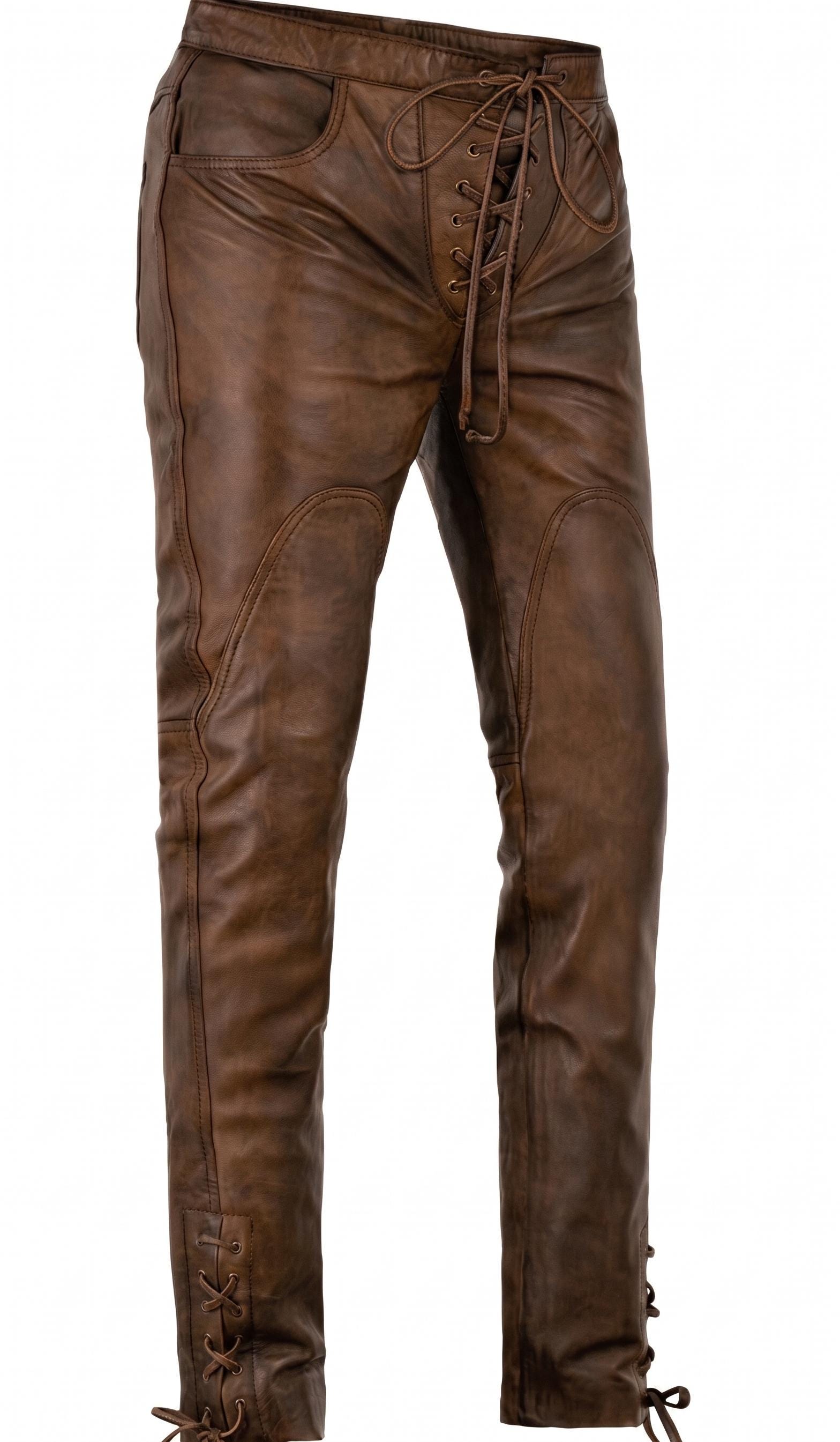 Lace Fly Leather Pants - Etsy