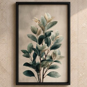 Botanical Print | Sage Leaf Wall Art | Neutral Decor | Green Botanical Art | Modern Home Decor | Minimalist Print | Instant Download