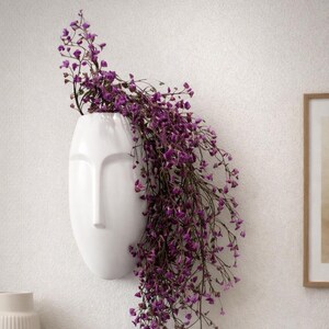 Artistic Face Wall Planter | Modern Fiberglass Pot (Indoor Outdoor) Custom Color | potted | gifte fully