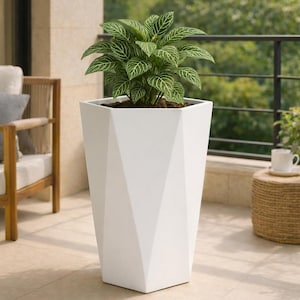 HexaBloom Fiberglass Planter – Modern Indoor Outdoor Pot, Lightweight Weather‑Resistant Large Decorative Planter