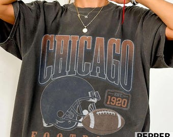 Comfort Colors Chicago Football Shirt, Retro Chicago Football Shirt, Chicago Game Day Tshirt