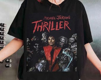 Maglietta di Michael Jackson Thriller, maglietta grafica del Re del Pop, maglietta musicale di Michael Jackson