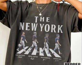 New York Walking Road Football Comfort Colors Shirt, Jaxson Dart Cam Skattebo Funny Football Shirt, New York Game Day Football Tee