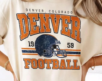 Denver Football Comfort Colors Shirt, Retro Denver Football Shirt, Denver Fan Gift Game Day