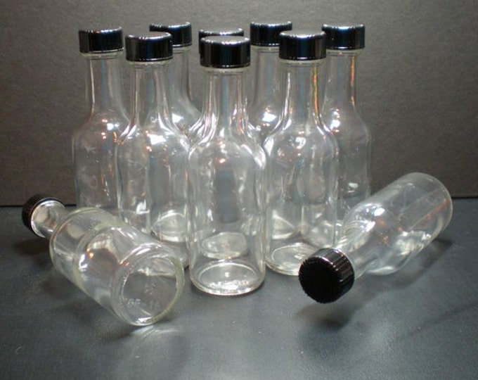 8 Mini Glass Liquor Bottles Size 4.5 Inch Tall Etsy