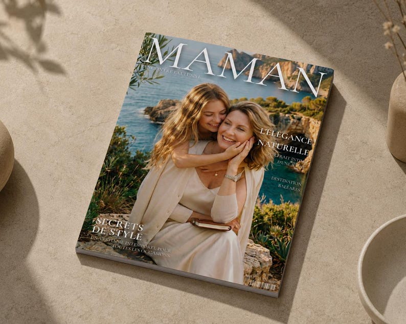 Personlig Maman Magazine-mall | Canva Redigerbar presentidé för mors dag och födelsedag till mamma, utskrivbar minnessak bild 6