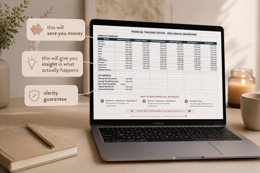 Easy to Us Annual Budget Spreadsheet for Apple Mac - Etsy