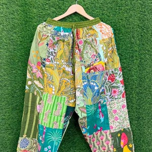 Boho Patchwork Cotton Harem Pants, Bohemian Harem Style Joggers, Festival Outfit, Relaxed Lounge Wear, Festival Clothing, Yoga Wear