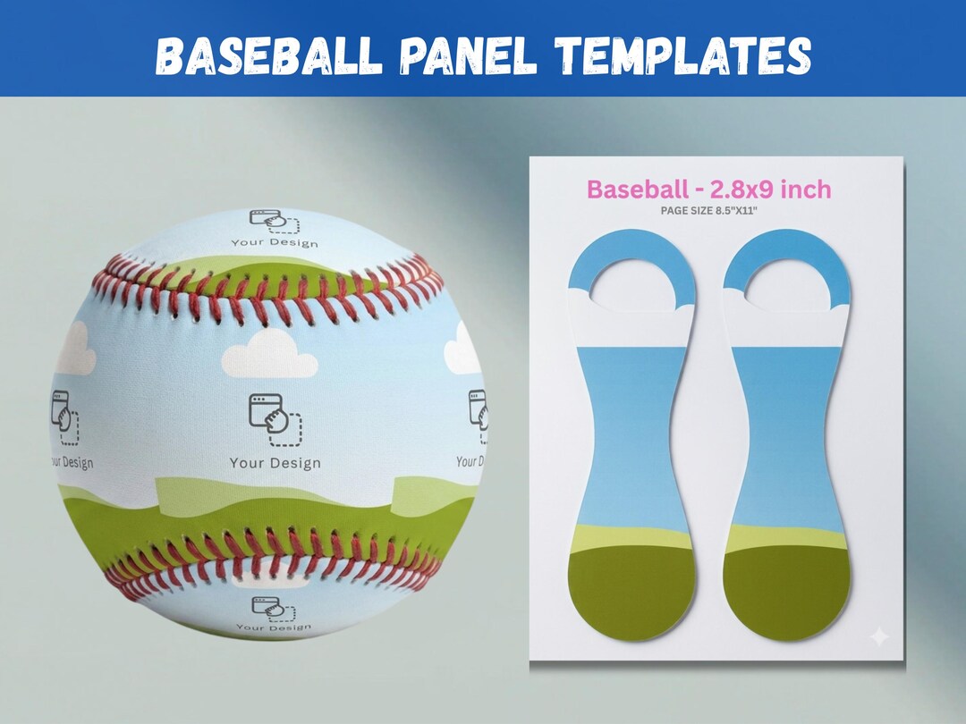 Editable Baseball Panel Wrap, DIY Photo Ball Design, Custom Canva ...