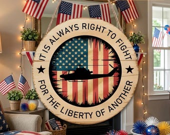 Deursticker patriottische helikopter SVG | Lasergesneden bestand Amerikaanse vlag (ai, dxf, svg)