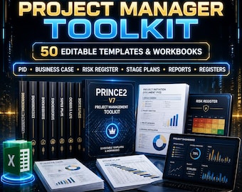 PRINCE2 V7 Project Manager Toolkit | 50 Editable Templates (Digital Download)