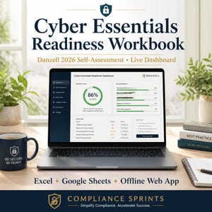 Cyber Essentials Checklist Spreadsheet & Web App | Danzell 2026 Self Assessment Prep | Excel, Google Sheets, Offline App | Gap Plan