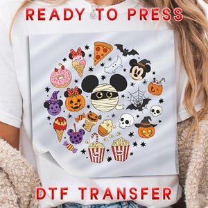 Halloween Mummy Mickey Foods DTF Transfer, Spooky Treat Theme Apparel Print