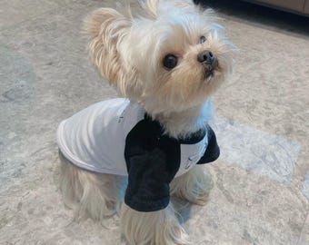 Kleines Hunderaglan-T-Shirt, Yorkie Malteser-Welpen-Haustierkleidung, weich, lässig, langärmelig