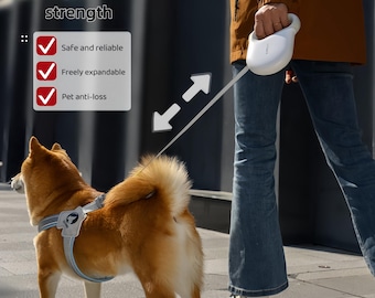 Einziehbare Hundeleine, 3 M Nylon Seil, Automatik Haustier Führleine, Kleine Mittelgroße Hunde