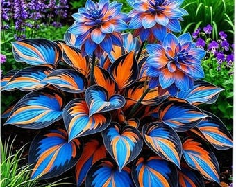 2 bulbos de hosta: planta perenne de sombra para jardines boscosos y follaje verde en capas.