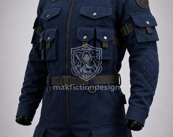 Uniforme táctico de combate azul marino, traje de cosplay de las Fuerzas Especiales para la Comic Con