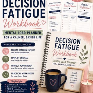 Overthinking Workbook Printable | Mental Load Planner | Decision Fatigue Workbook | Executive Function Support | Burnout Recovery | ADHD PDF