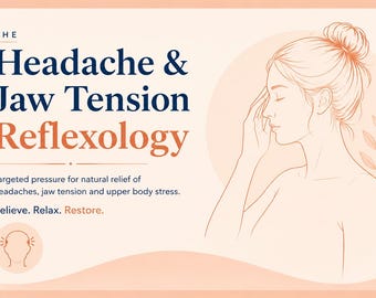 Hoofdpijn en kaakspanning reflexologie kaart | Direct downloaden | Gids zelfreflexologie voor hoofdpijn, kaakgewricht, stress en nekspanning