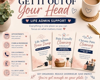 Chronic Illness Home Management Bundle | Spoonie Life Admin Organizer (Digital PDF)