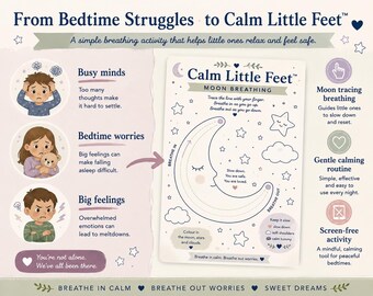 Calm Little Feet™ Moon Breathing Printable | Kids Bedtime Calm Activity | Breathing Exercise for Children | Anxiety & Sleep Support