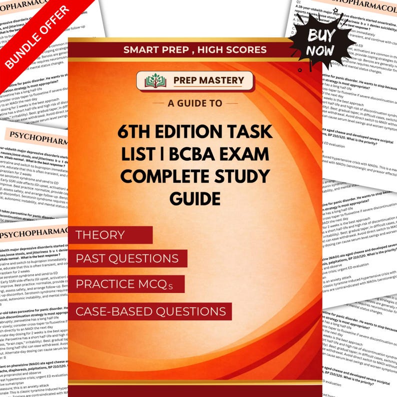 Behavior Analysis Task List Study Guide | BCBA Exam Review Notes Digital PDF Download image 1