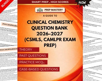 臨床化学問題集 2026-2027、カナダMLT試験対策、CAMLPR CSMLS形式ラボレビュー