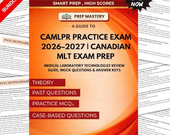 CAMLPR形式模擬試験2026-2027、カナダMLT実務分野準備PDF、臨床検査レビュー