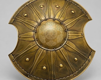 Troy Shield , Medieval Trojan Warrior Shield , Ancient Greek Inspired Metal Shield For Roleplay , Anniversary  Gift For Him