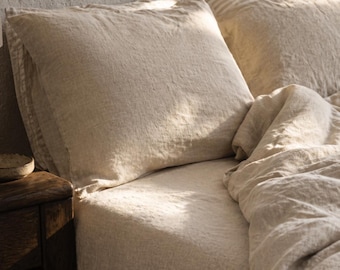100% Natural Linen Bedding Set – Flax, Soft, Breathable (3 Pieces)