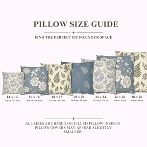 Dusty Blue Throw Pillow Cover French Country Floral Cushion Cover Vintage Botanical Peony Pillow Farmhouse Living Room Decor Gift Idea image 16