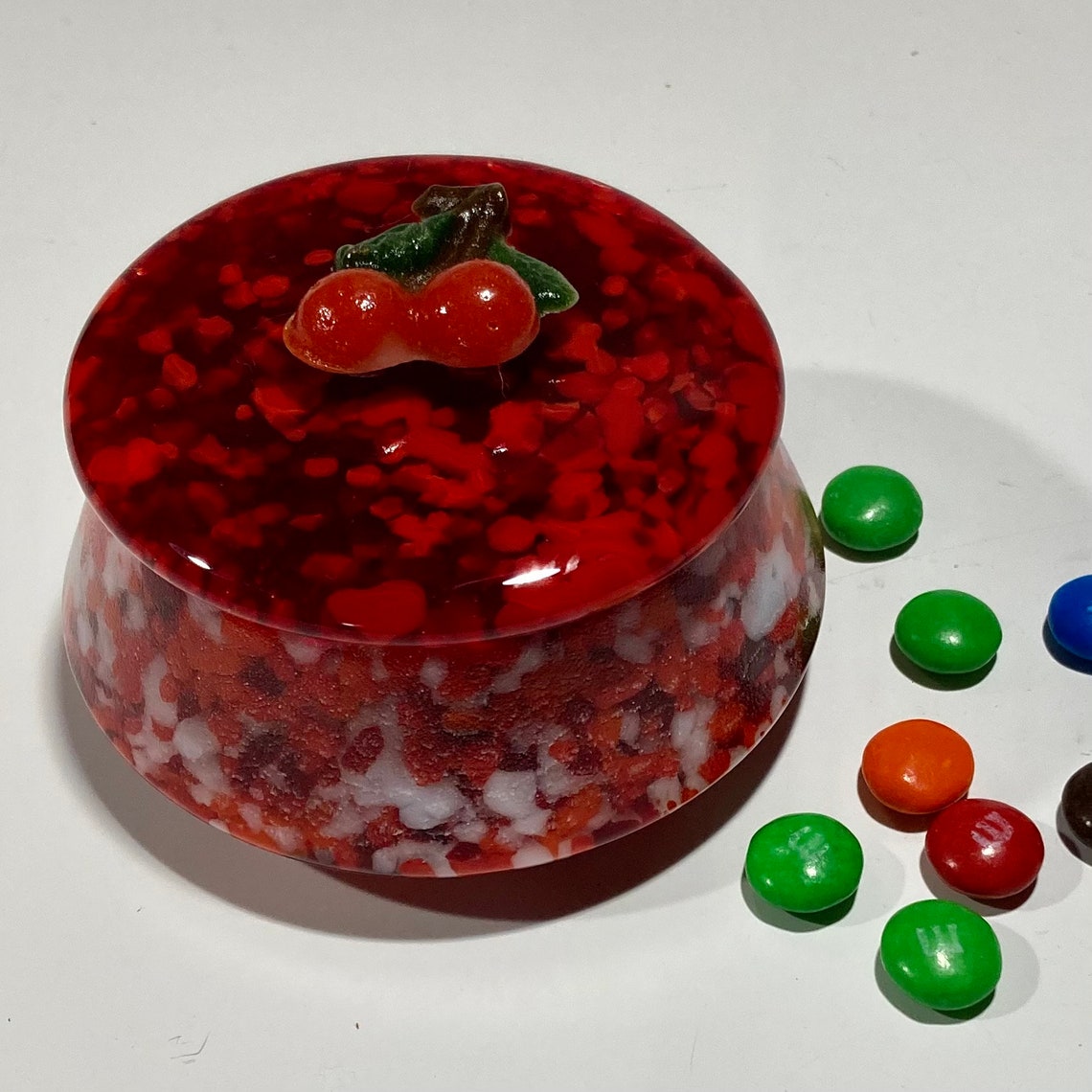 Summer Cherries Lidded Glass Jar Etsy UK