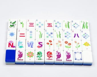 Blue Acrylic American Mahjong Tiles Set, 160 Premium Mahjong Tiles, Cobalt Blue Mahjong Set, NMJL Mahjong Gift, Luxury Mahjong Game Set